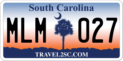 SC license plate MLM027