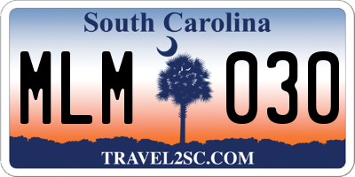 SC license plate MLM030