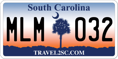 SC license plate MLM032