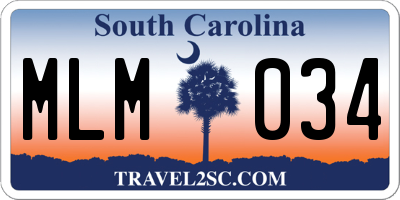 SC license plate MLM034
