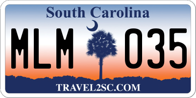 SC license plate MLM035