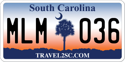 SC license plate MLM036