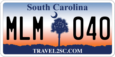 SC license plate MLM040