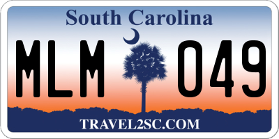 SC license plate MLM049