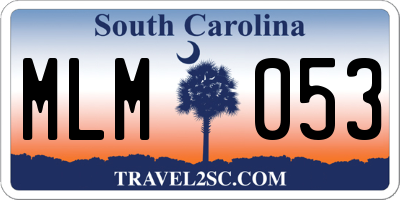 SC license plate MLM053