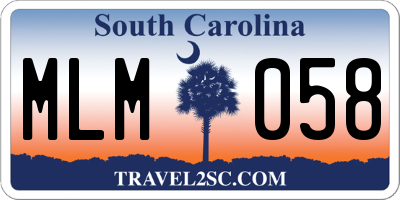 SC license plate MLM058