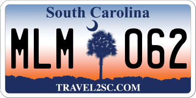 SC license plate MLM062