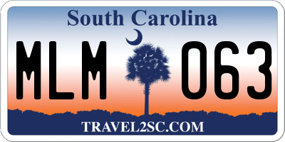 SC license plate MLM063