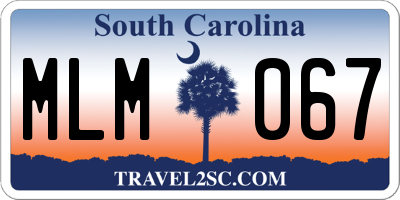SC license plate MLM067