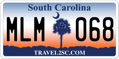 SC license plate MLM068