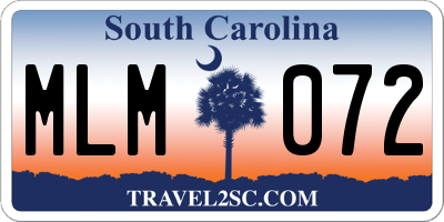 SC license plate MLM072
