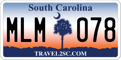 SC license plate MLM078
