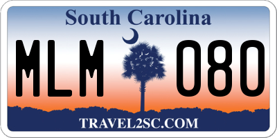 SC license plate MLM080