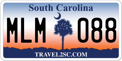 SC license plate MLM088