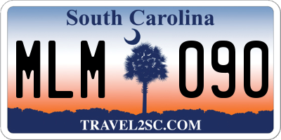 SC license plate MLM090