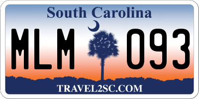 SC license plate MLM093