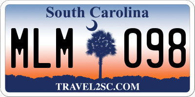 SC license plate MLM098