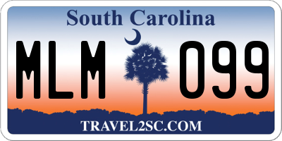 SC license plate MLM099