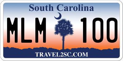 SC license plate MLM100