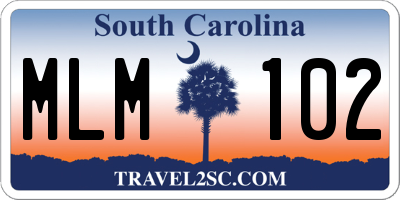 SC license plate MLM102