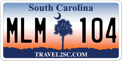 SC license plate MLM104