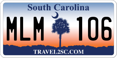 SC license plate MLM106