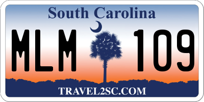 SC license plate MLM109