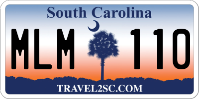 SC license plate MLM110