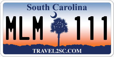 SC license plate MLM111