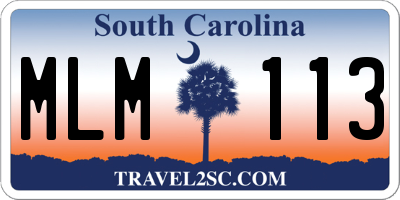 SC license plate MLM113