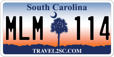 SC license plate MLM114