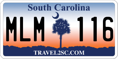 SC license plate MLM116