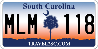 SC license plate MLM118