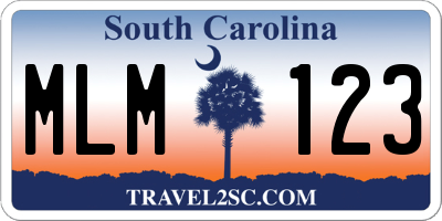SC license plate MLM123