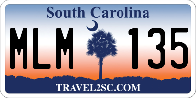 SC license plate MLM135