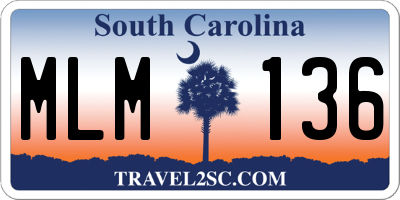 SC license plate MLM136