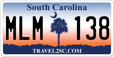 SC license plate MLM138