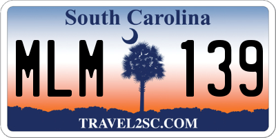 SC license plate MLM139