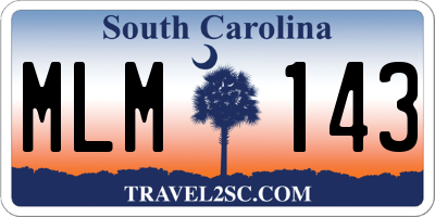 SC license plate MLM143