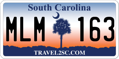 SC license plate MLM163