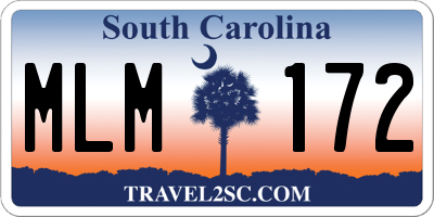 SC license plate MLM172