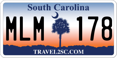 SC license plate MLM178