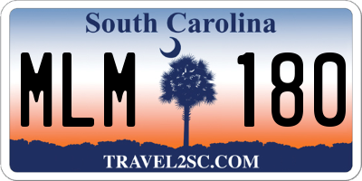 SC license plate MLM180