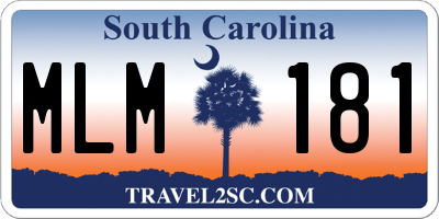 SC license plate MLM181