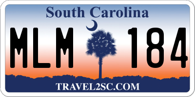 SC license plate MLM184