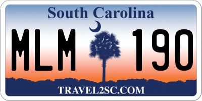 SC license plate MLM190