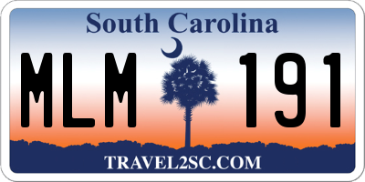 SC license plate MLM191