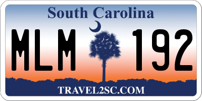 SC license plate MLM192