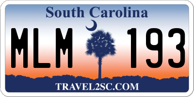 SC license plate MLM193