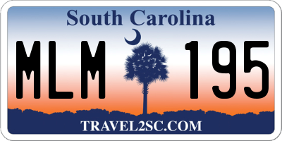 SC license plate MLM195